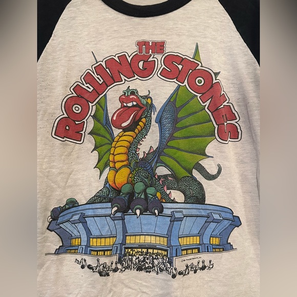 Vintage 1981 The Rolling Stones Tour Baseball Raglan 3/4 Tee Medium - Picture 2 of 6